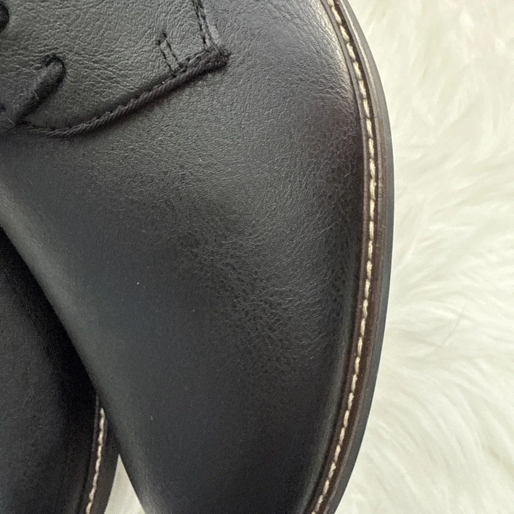 Call It Spring Mens Black Vegan Leather Derby Dress Shoes B.E.D Foam‎ Size 12 M